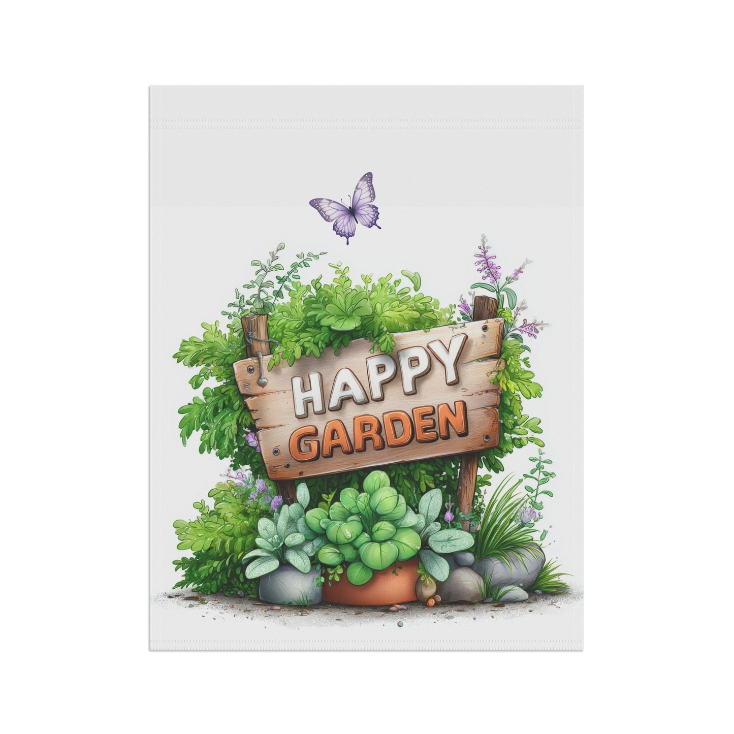 Cute "Happy Garden" Flag