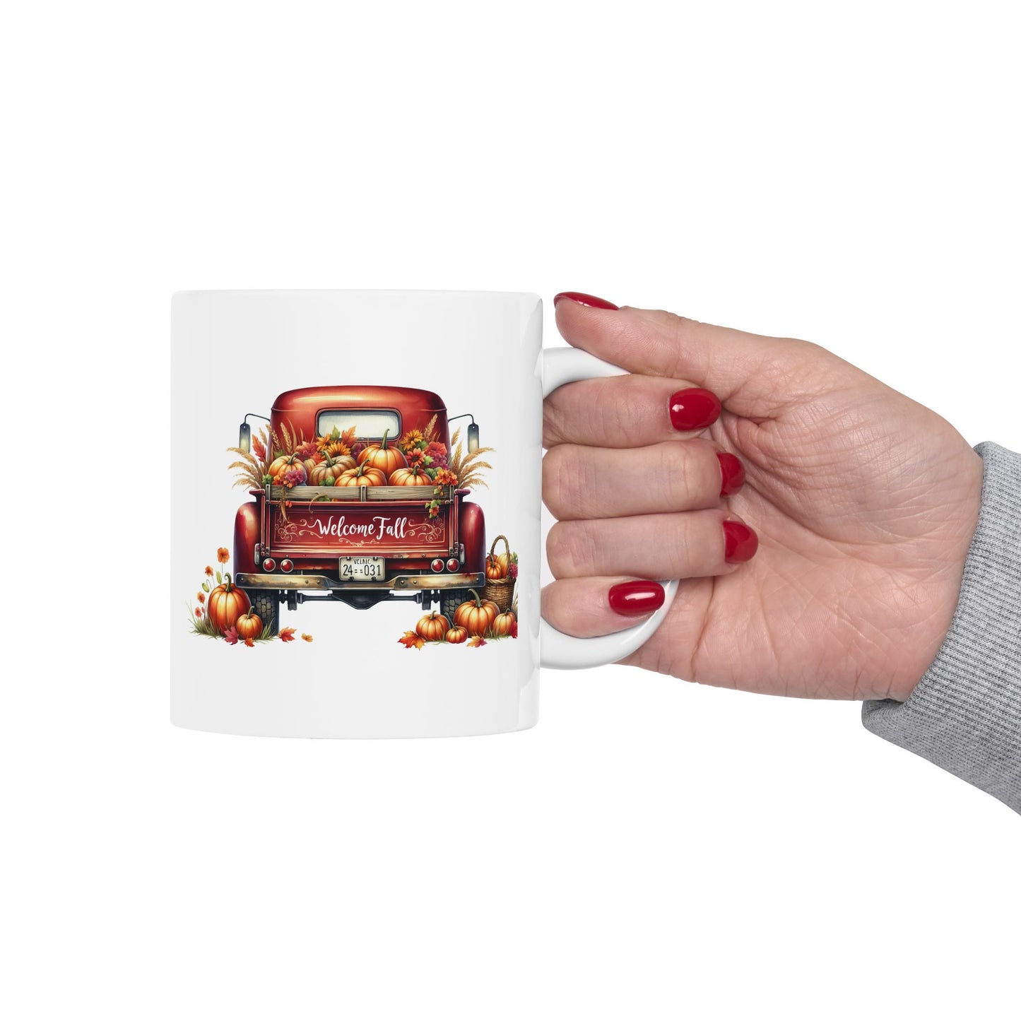 "Welcome Fall" Red Vintage Truck Coffee Mug