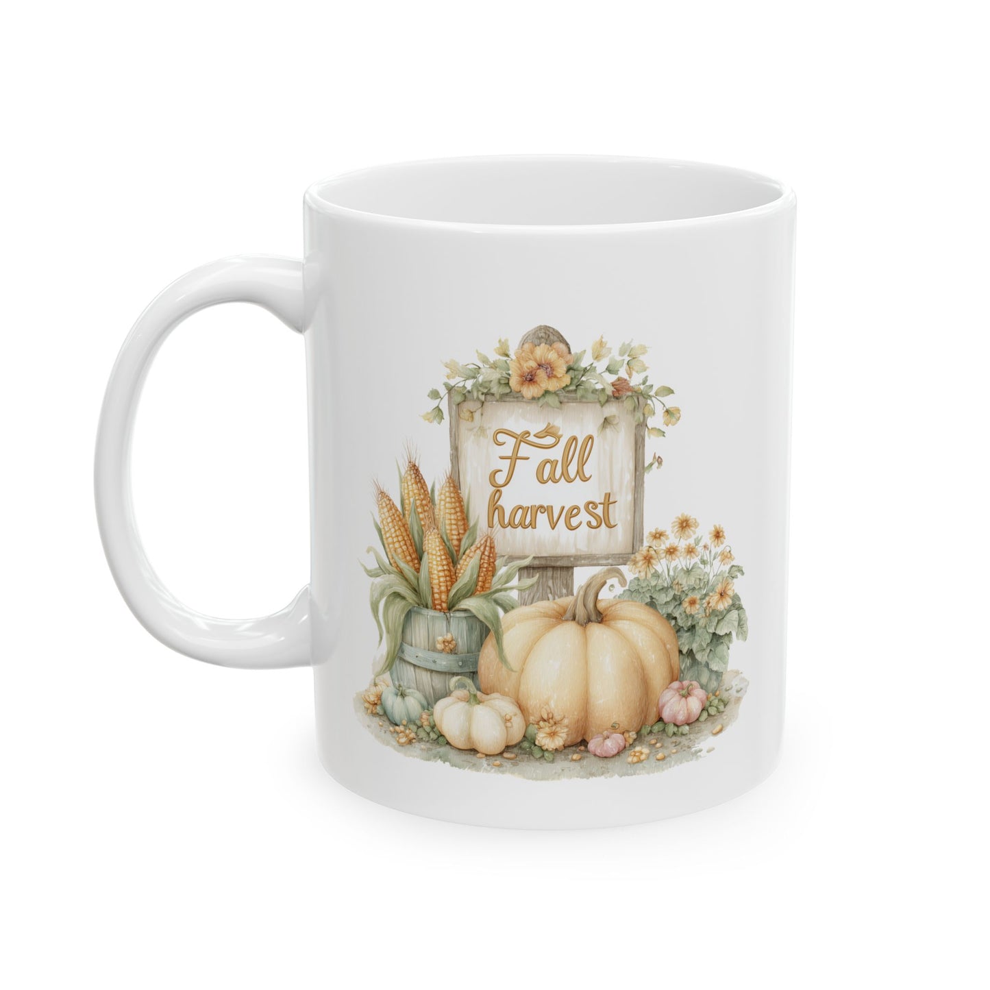 Fall Harvest Watercolor Coffee Mug