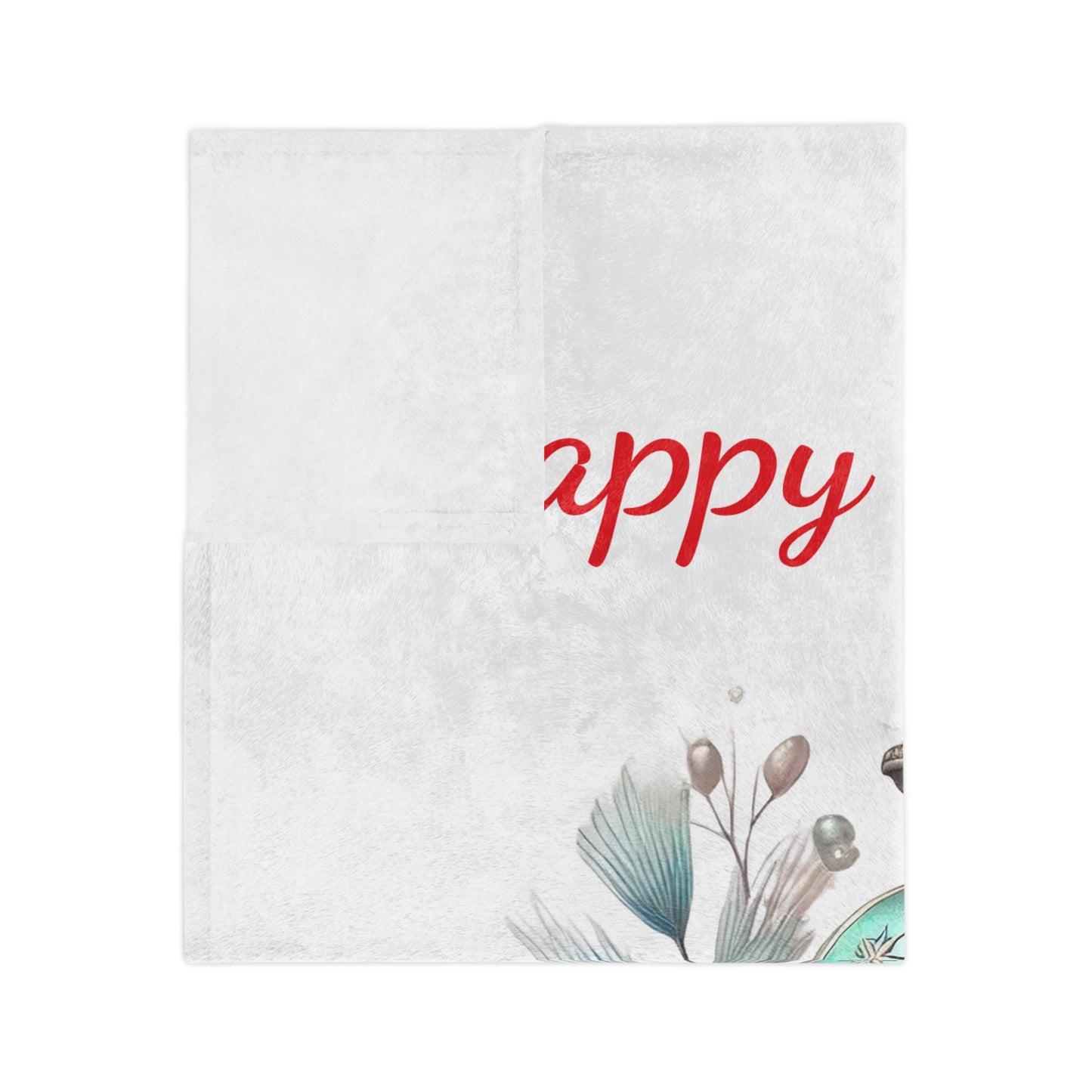 Teal Lantern Holiday Glow Plush Christmas Blanket