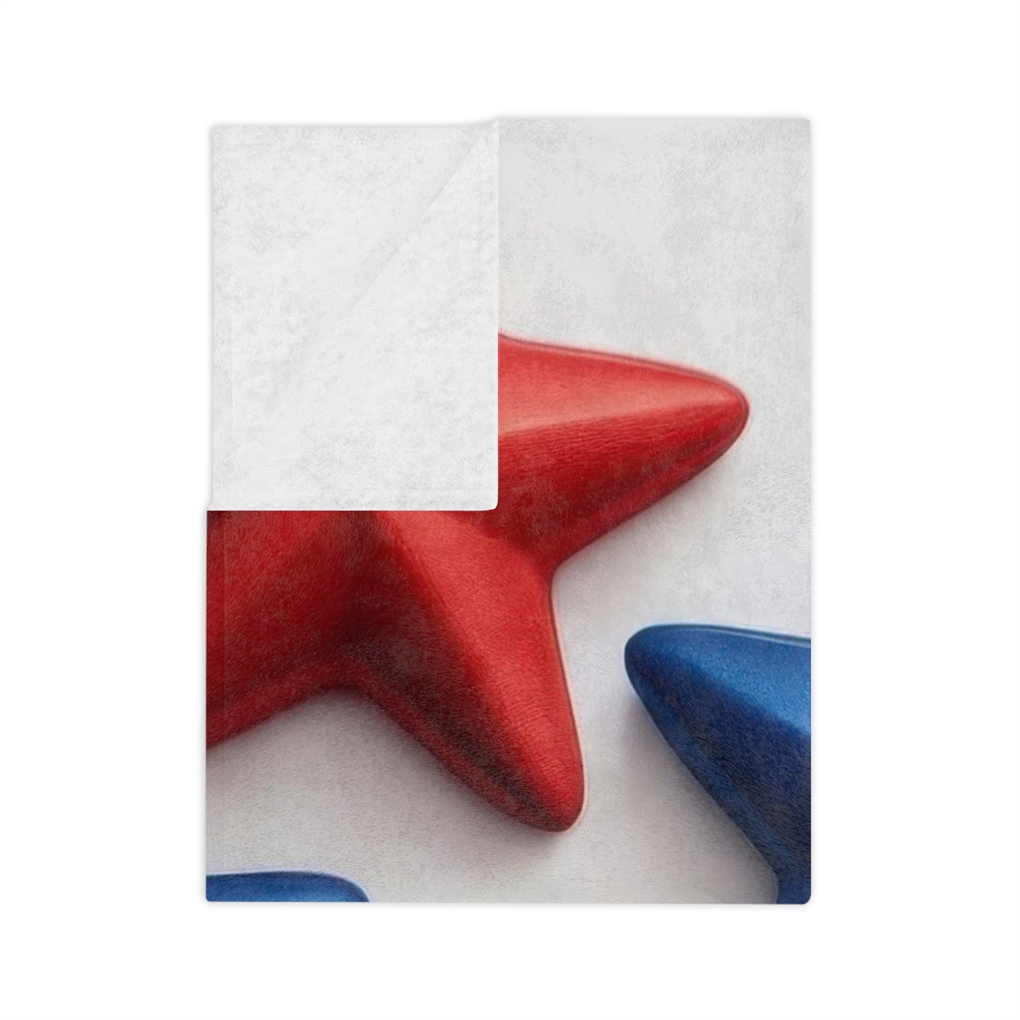 Red and Blue Stars Velveteen Plush Blanket