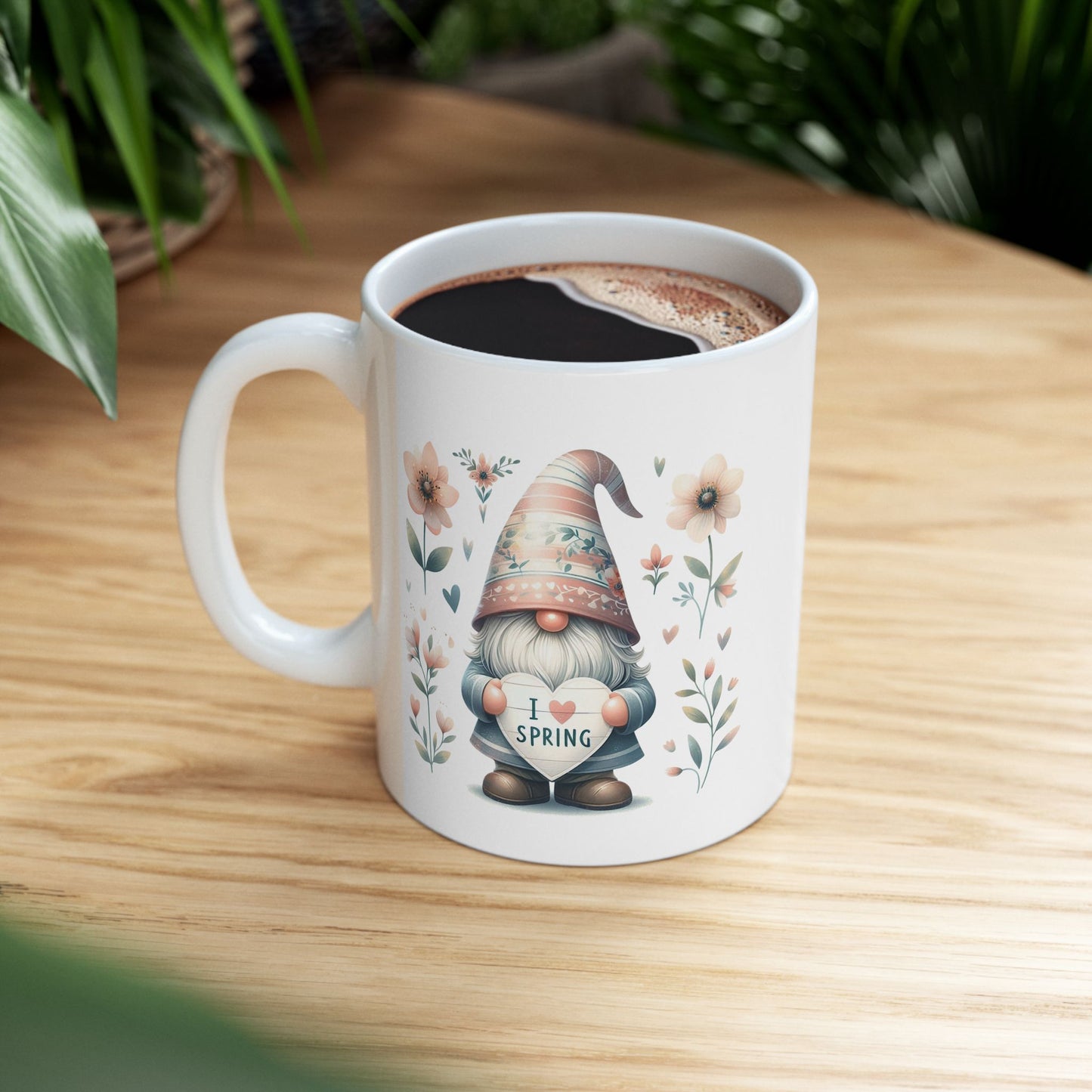 "I Love Spring" Gnome Coffee Mug
