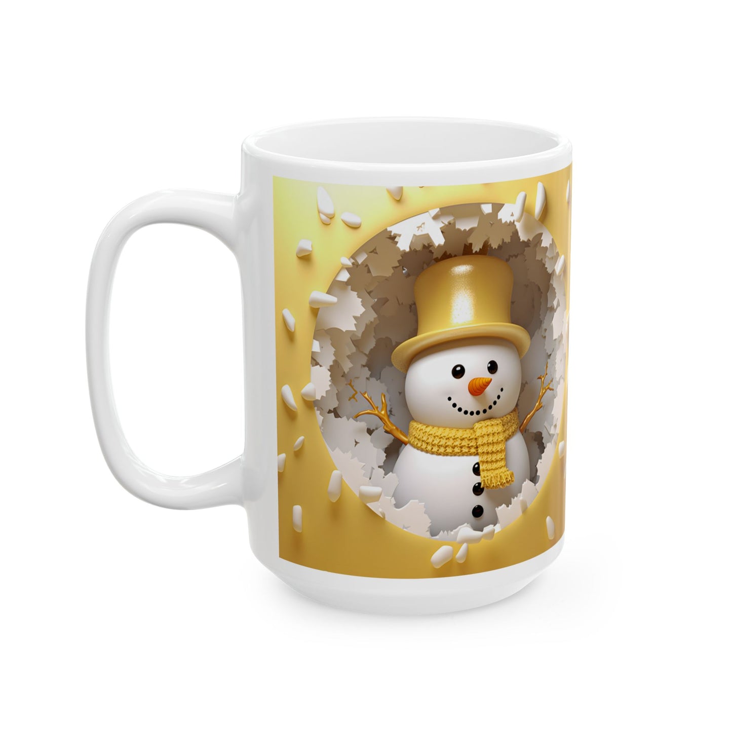Cheerful 3-D Snowman Coffee Mug