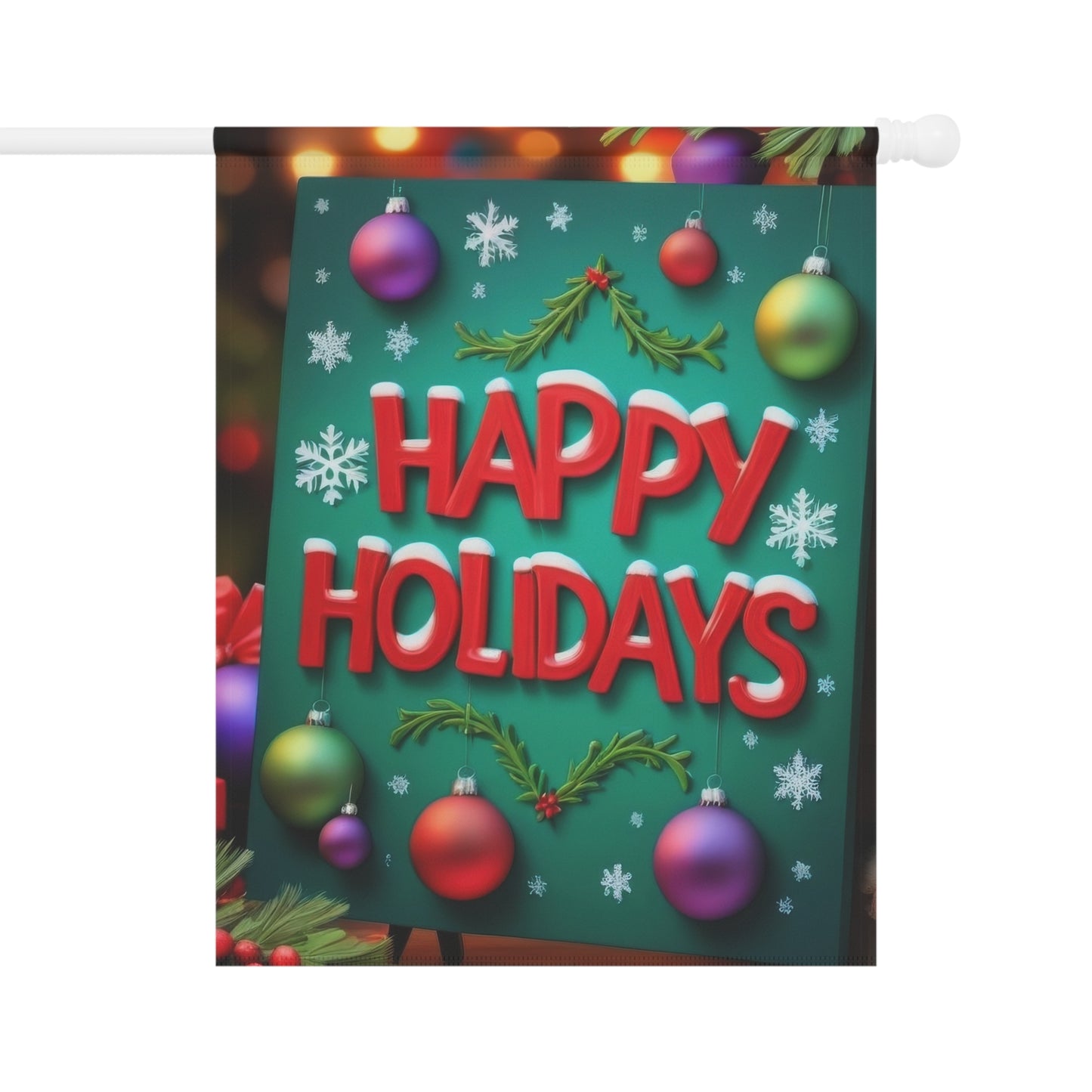 "Happy Holidays" Festive Sign Garden Flag