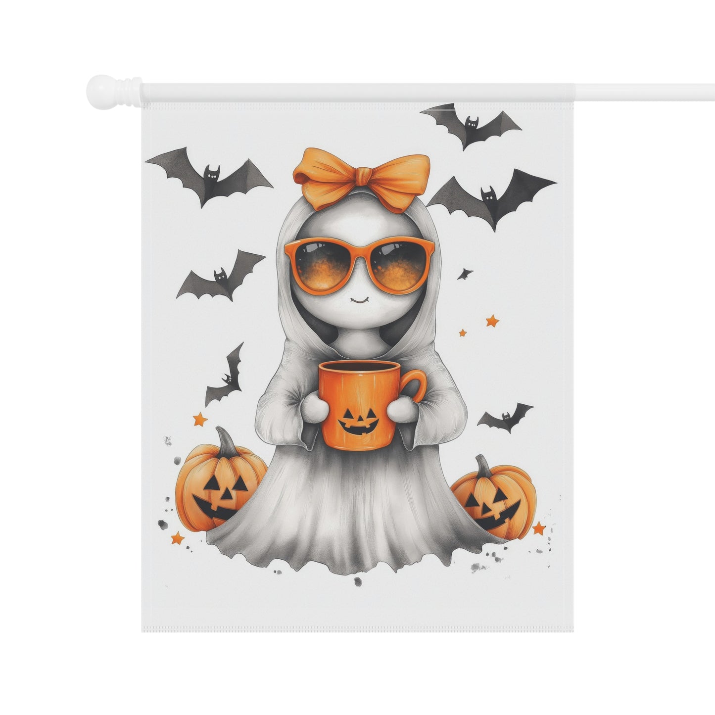 Cute Girl Ghost Halloween Flag