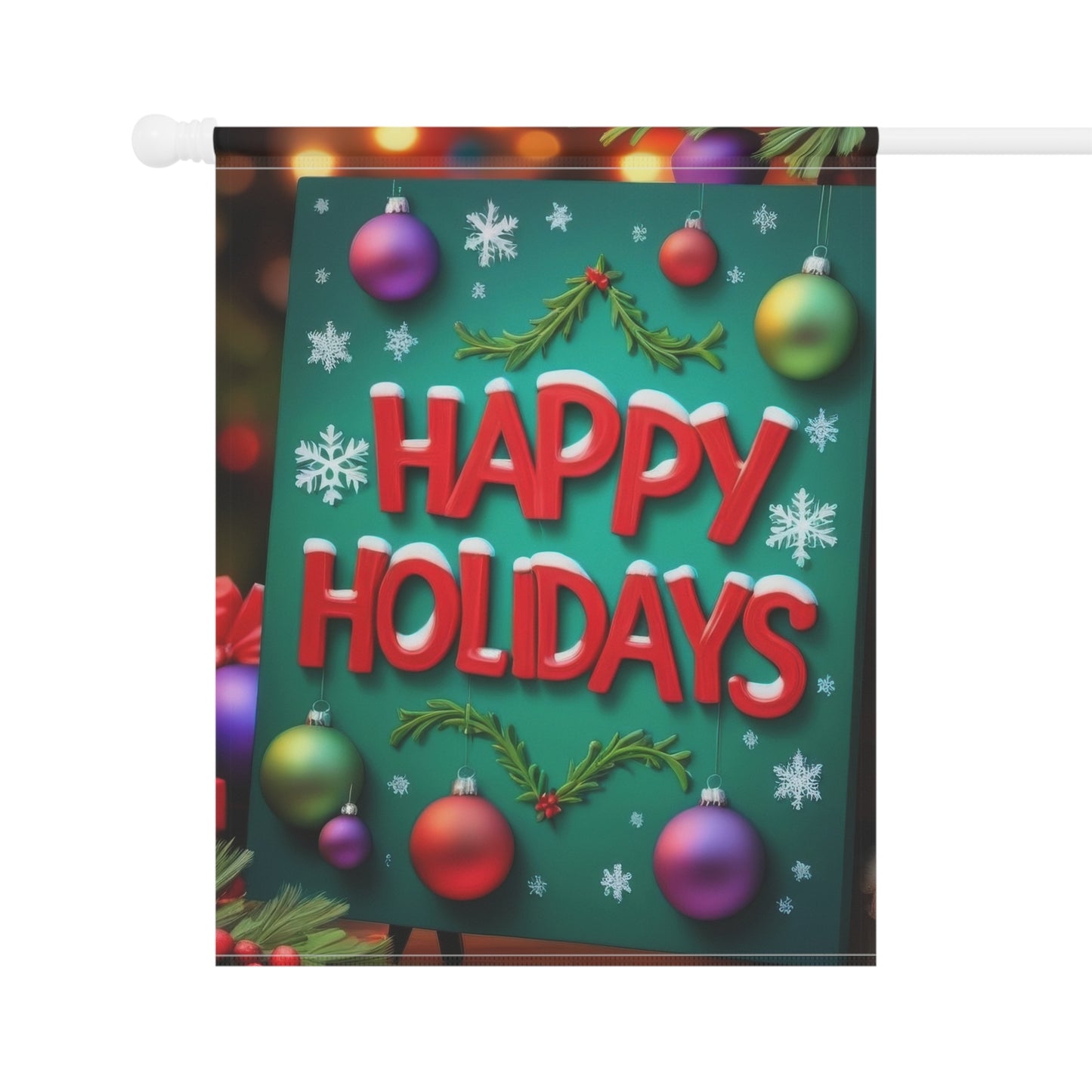 "Happy Holidays" Festive Sign Garden Flag