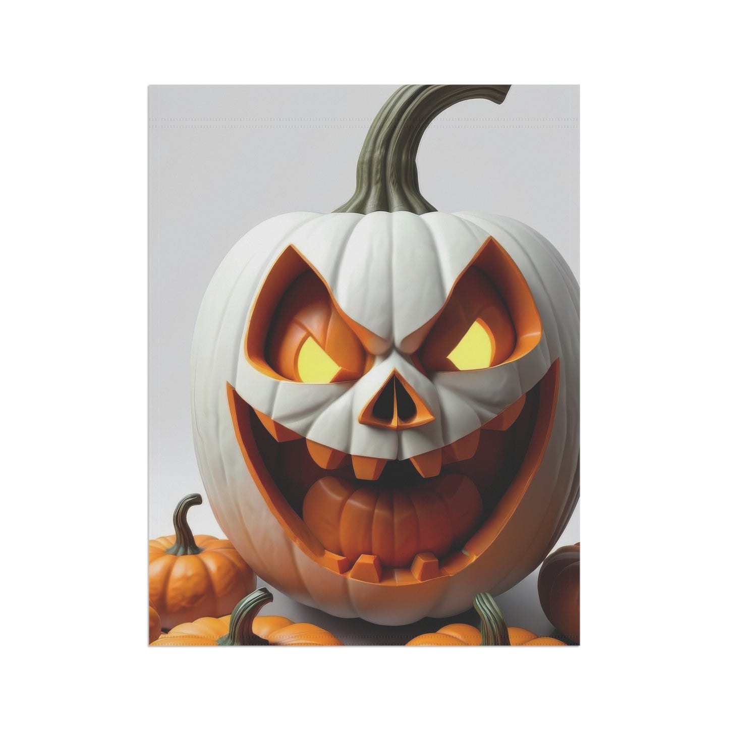 Spooky White Pumpkin Halloween Garden Flag
