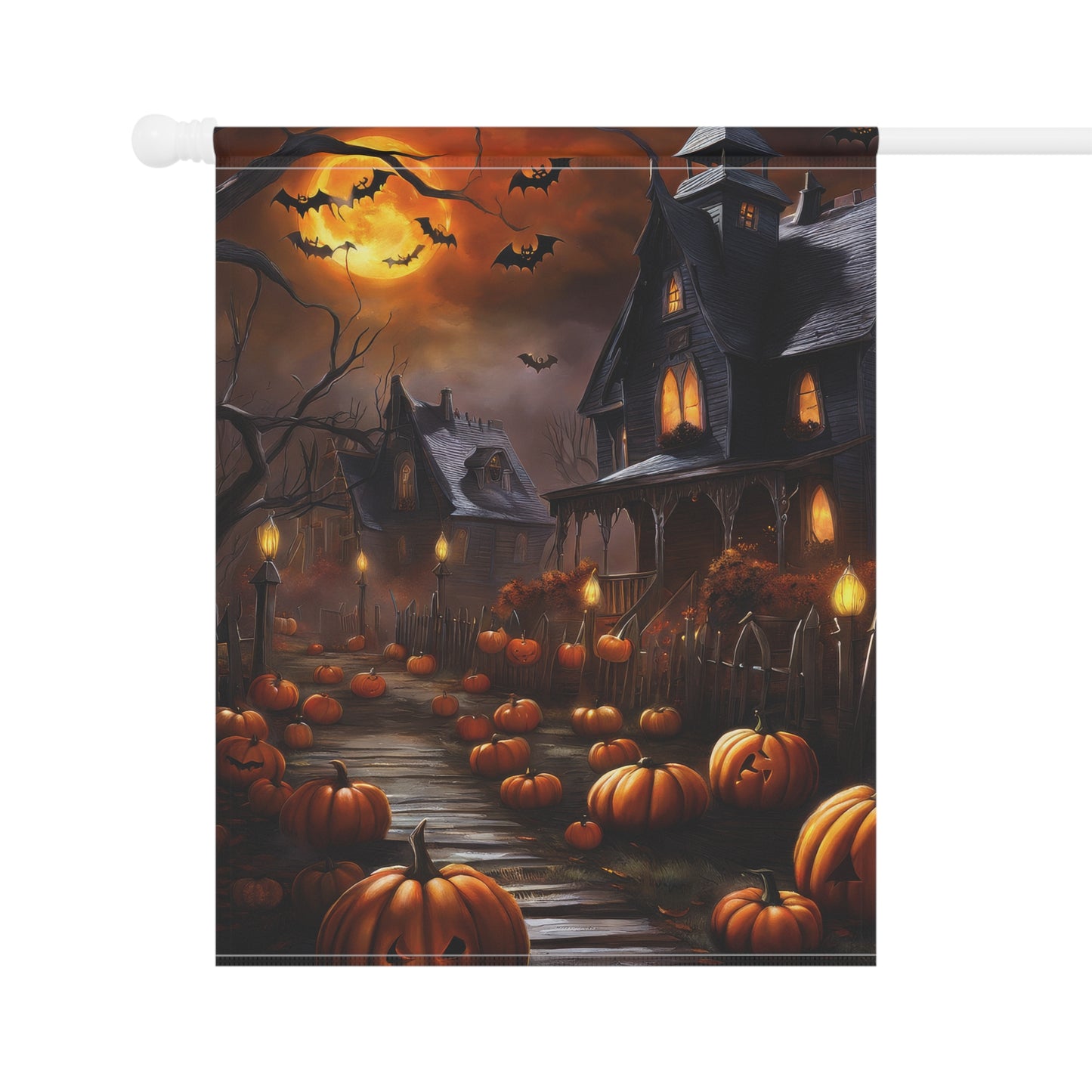 Haunted House Halloween Garden Flag