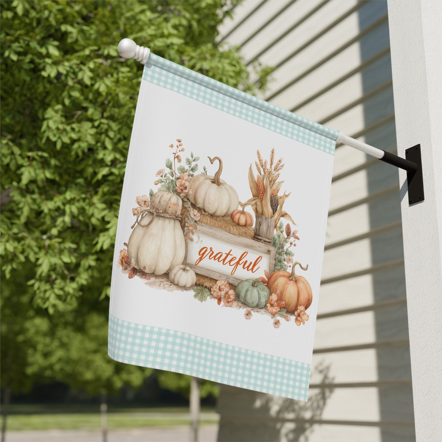Grateful Autumn Garden Flag