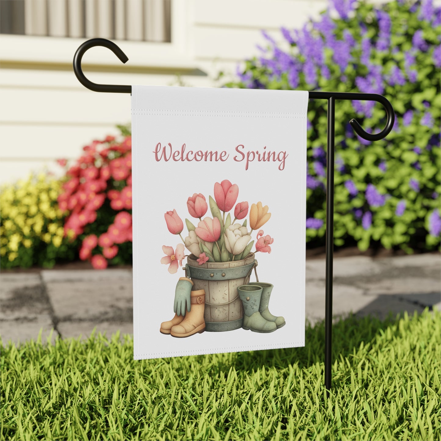 Spring Tulip Garden Flag