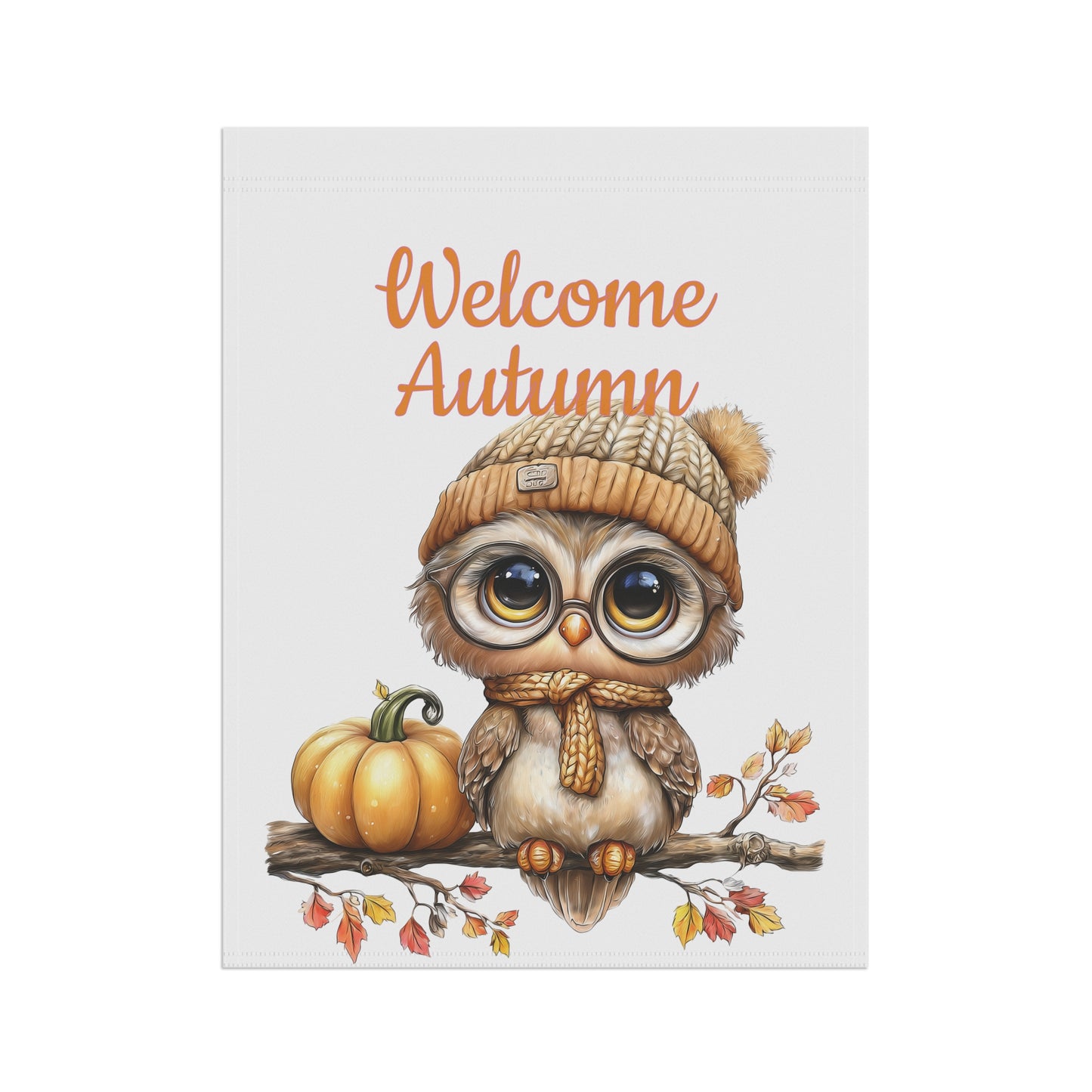 Cute Owl Fall Garden Flag
