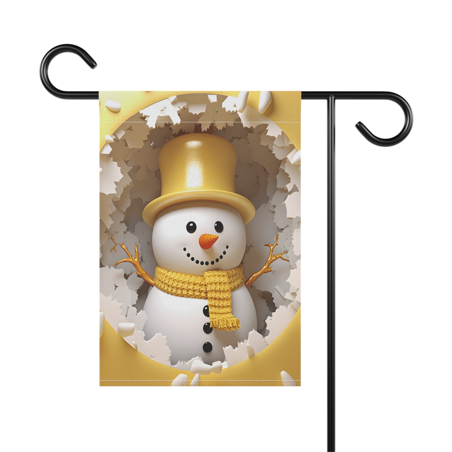 3-D Snowman Garden Flag