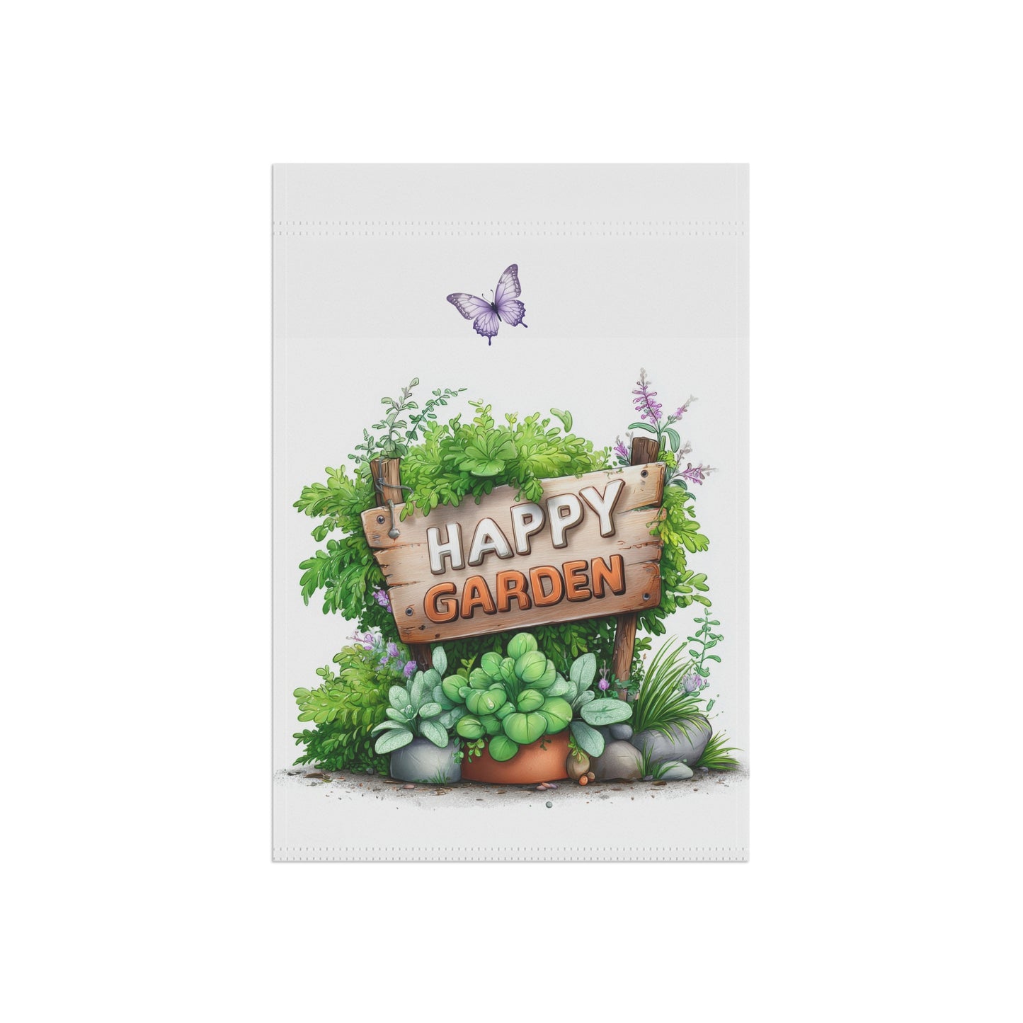 Cute "Happy Garden" Flag