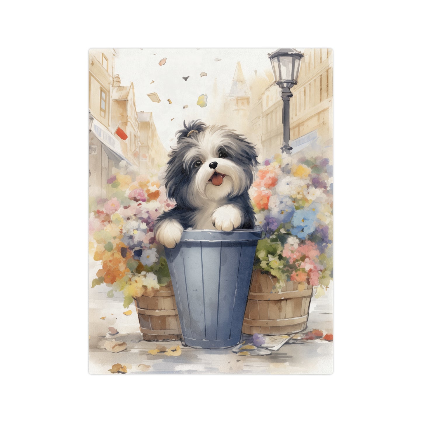 Cute Puppy in a Planter Lightweight Blanket