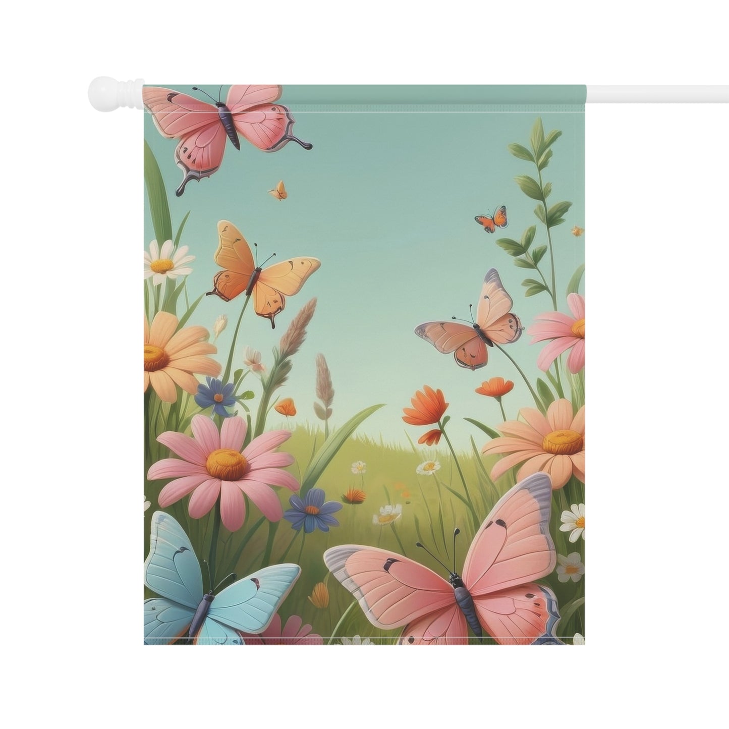 Spring Meadow Butterflies & Flowers Garden Flag