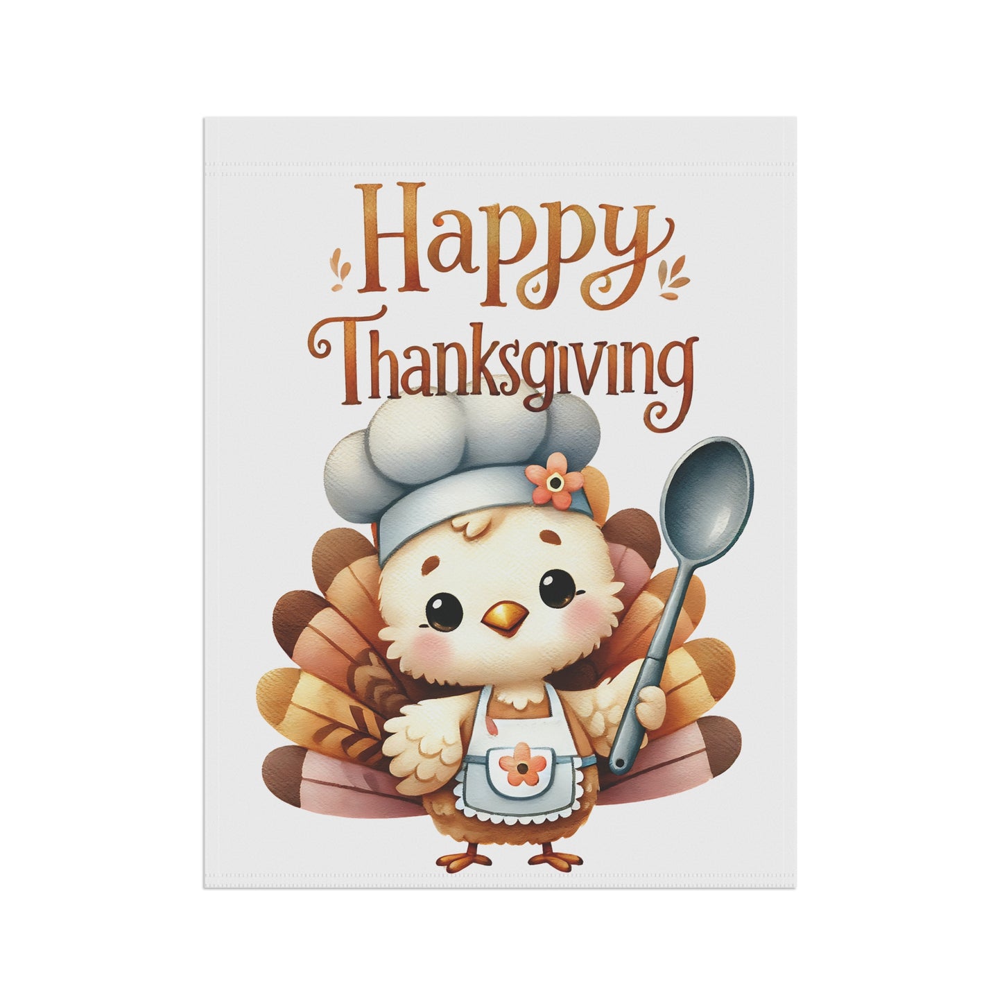 Cute Chef Turkey Happy Thanksgiving Garden Flag