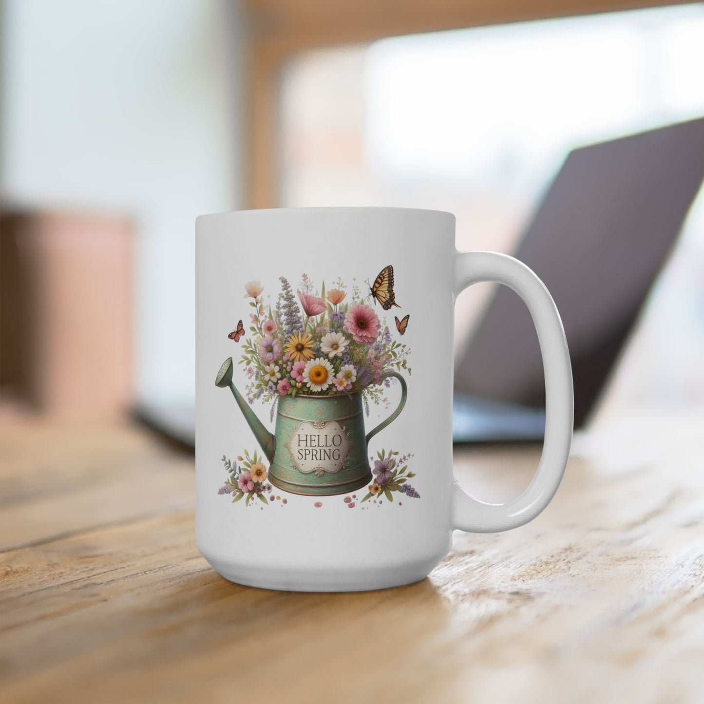 Charming Vintage-Style "Hello Spring" Coffee Mug
