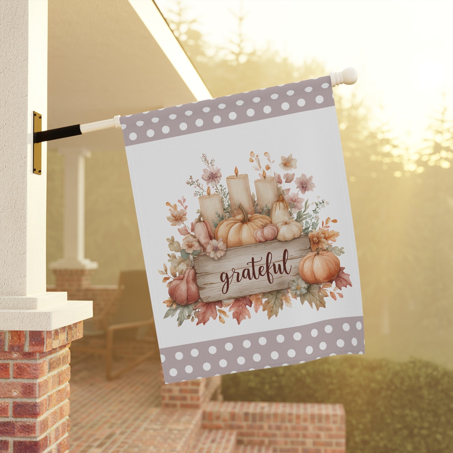 Grateful Autumn Garden Flag
