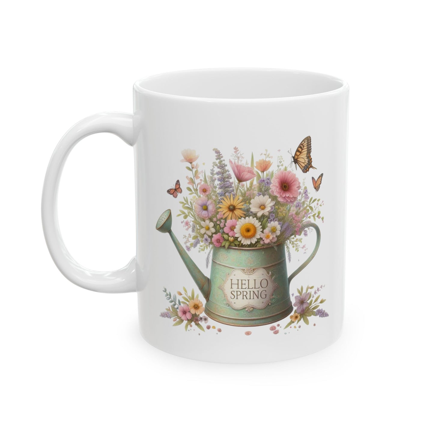 Charming Vintage-Style "Hello Spring" Coffee Mug