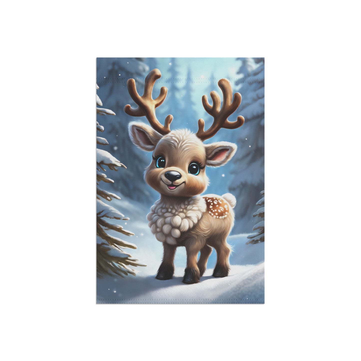 Precious Baby Reindeer Holiday Garden Flag/ House Banner