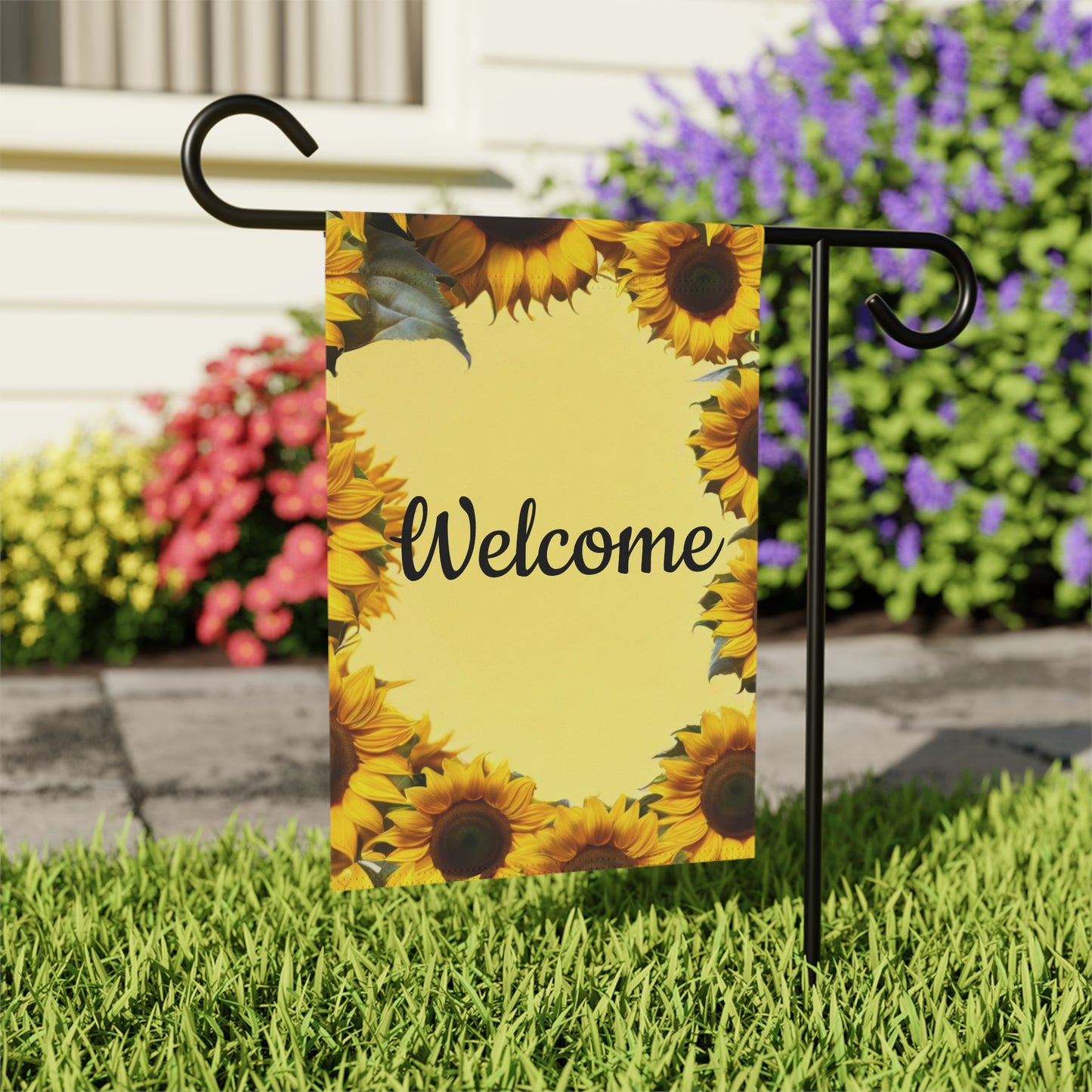 Welcome Garden Flag with Sunflowers