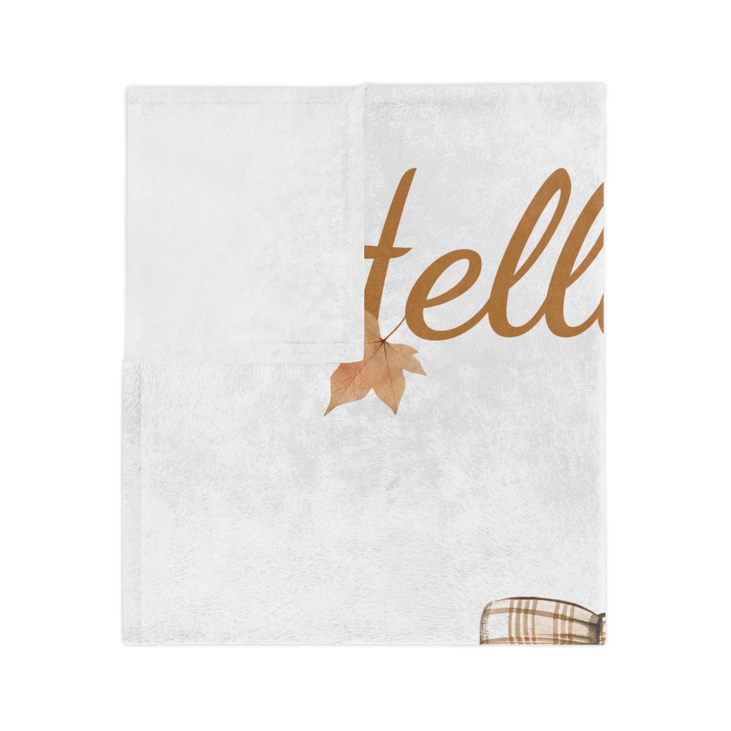 "Hello Fall" Pumpkin Patch Velveteen Blanket