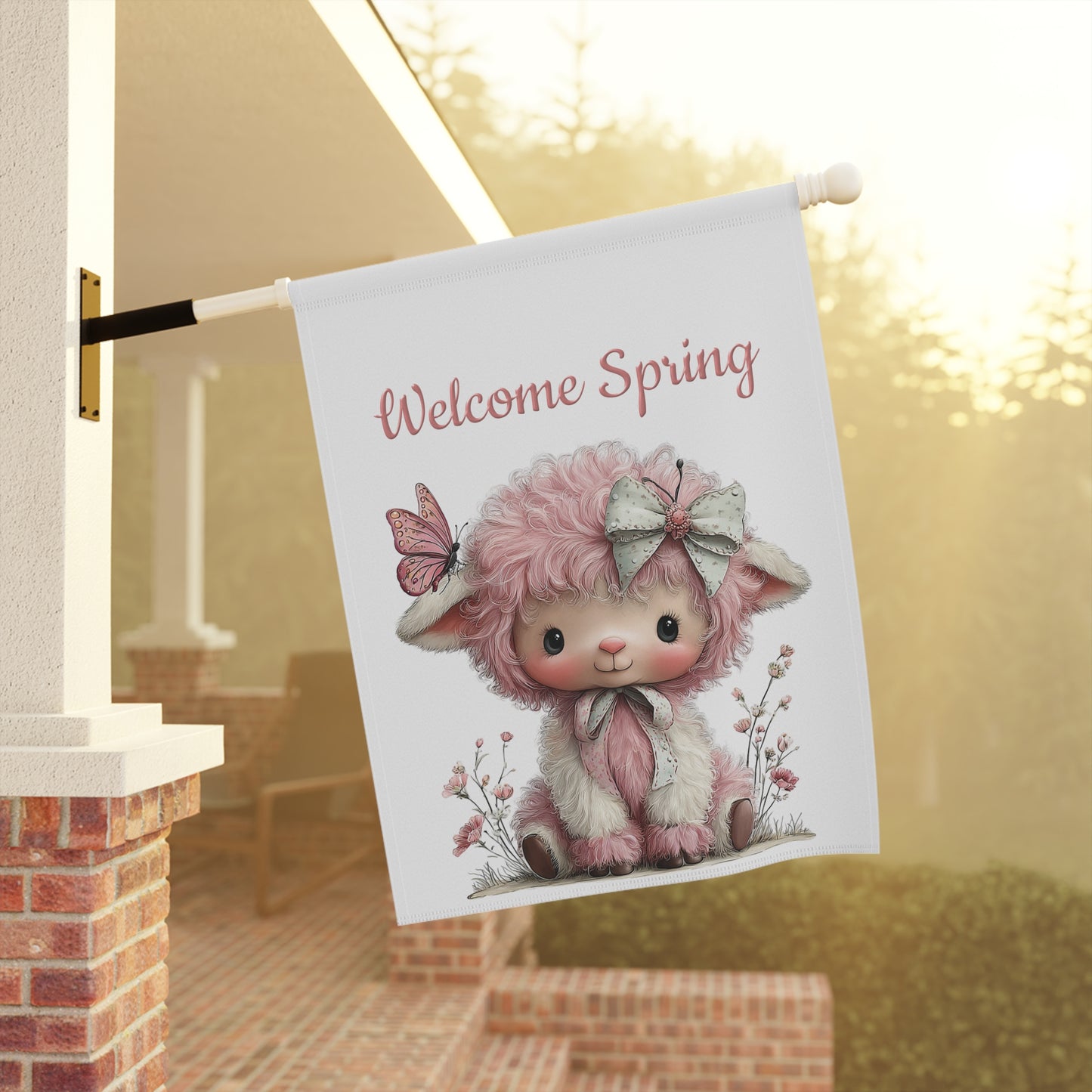Flutter & Bloom Lamb Welcome Flag