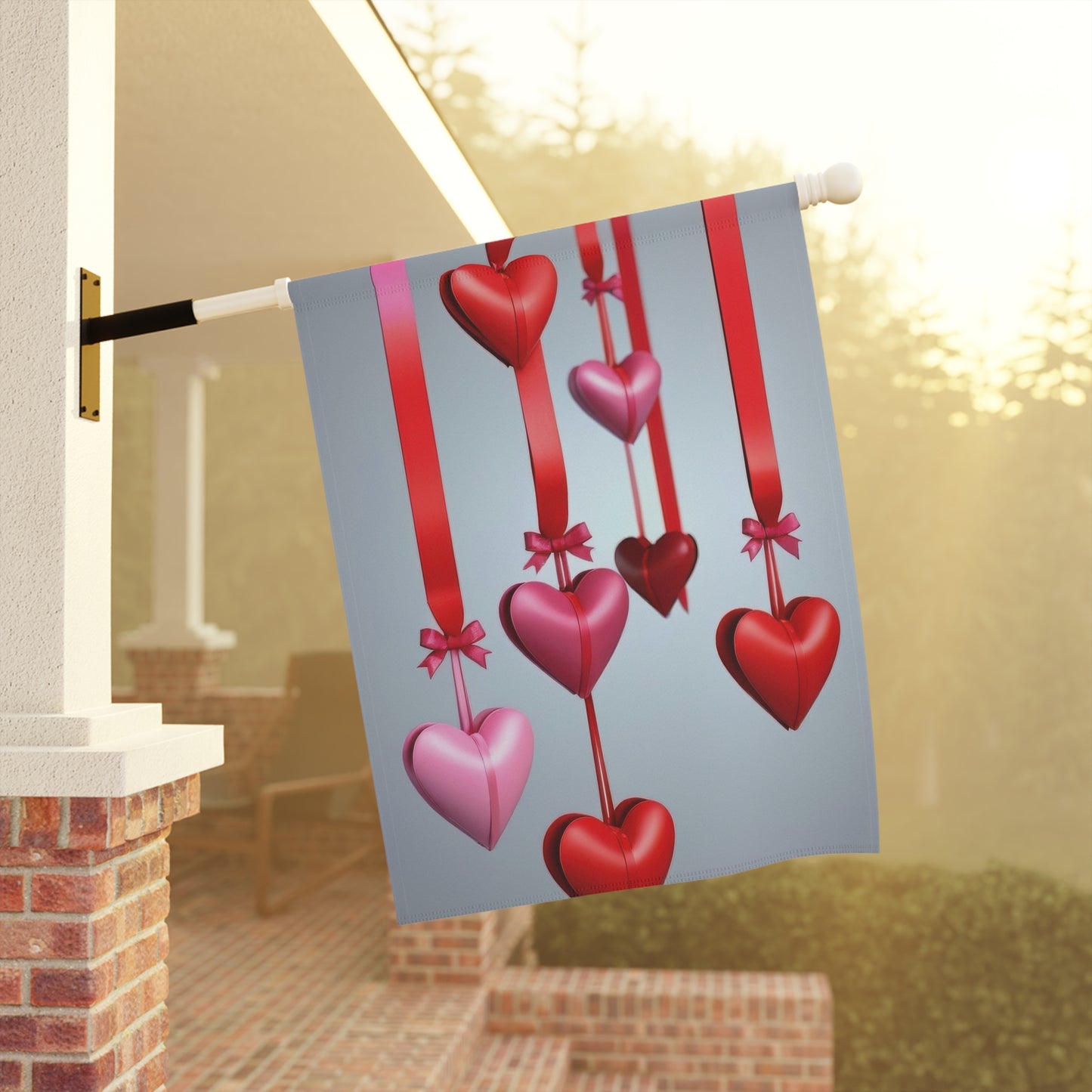 Hanging Hearts Valentine Garden Flag