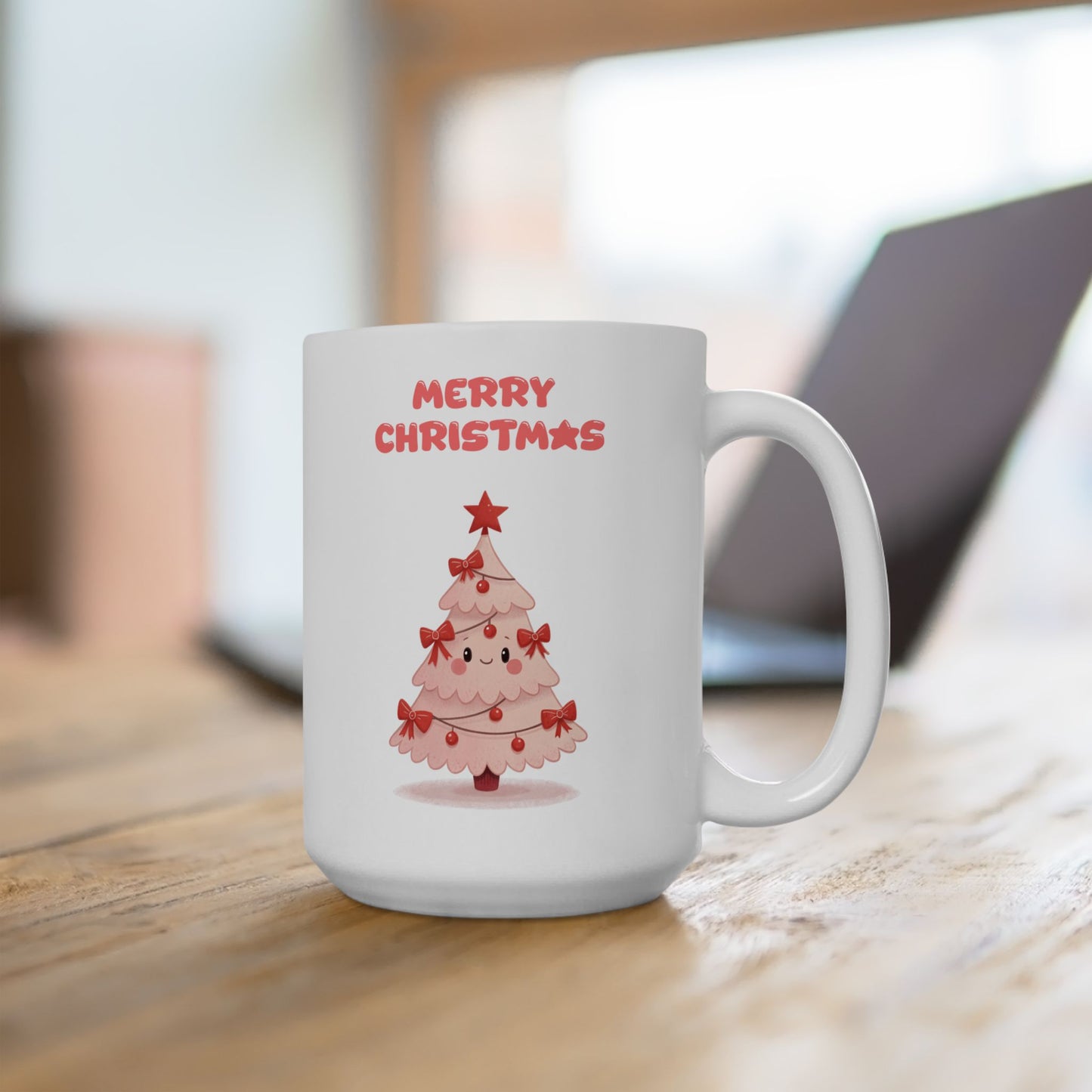 Cute Pink Christmas Tree Coffee Mug