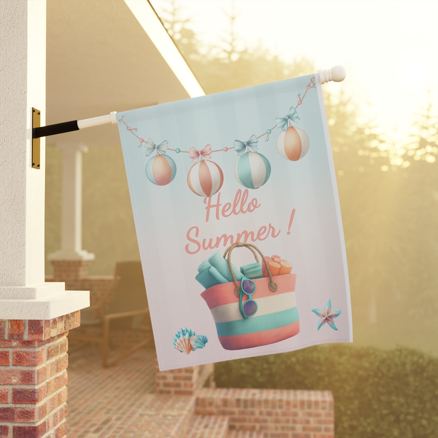 Summer Beach Bag Garden Flag
