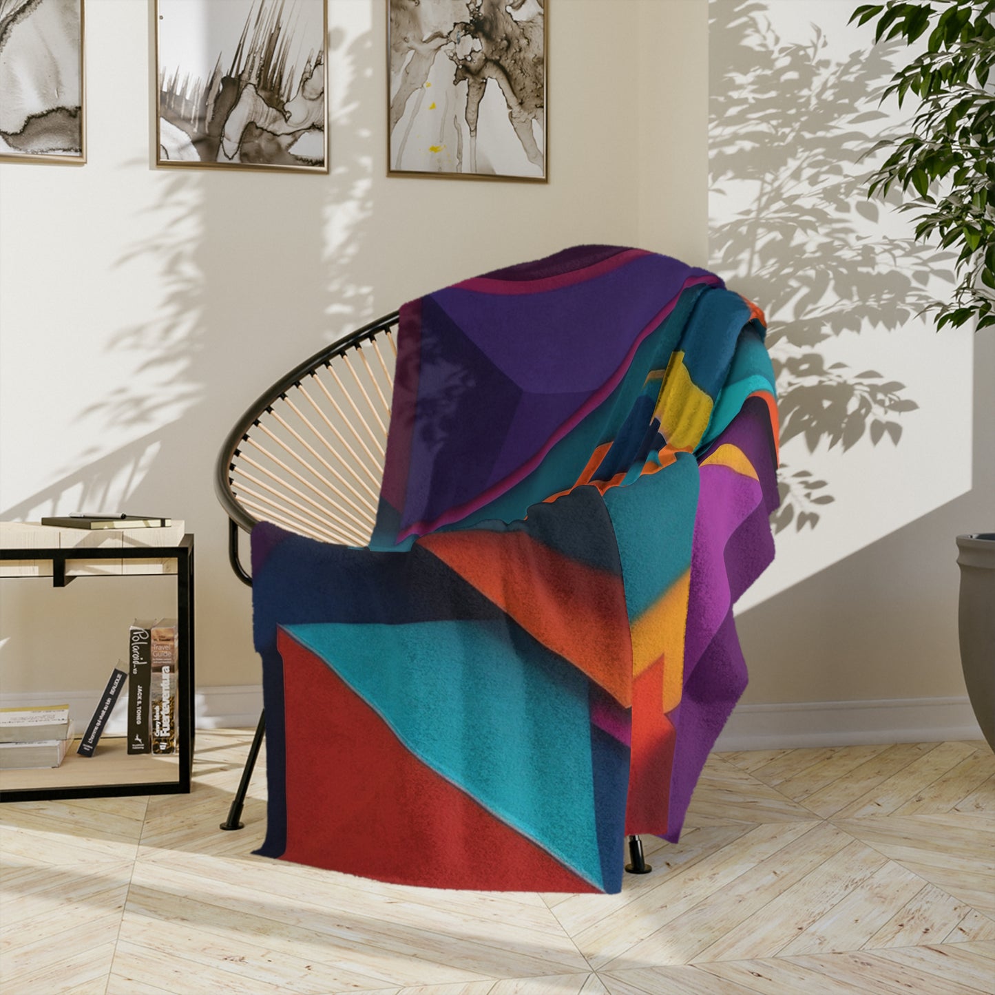 Geometric Abstract Velveteen Blanket