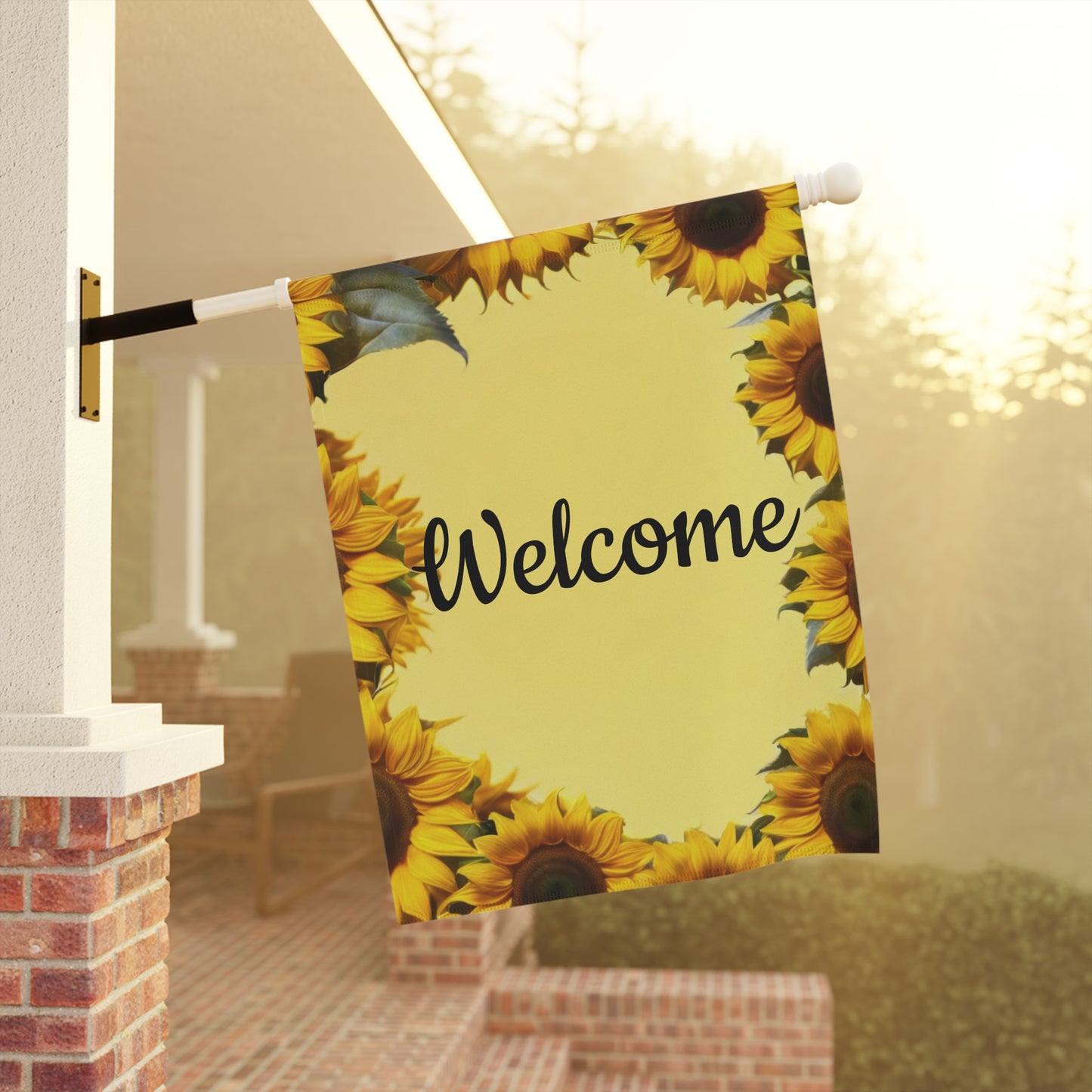 Welcome Garden Flag with Sunflowers