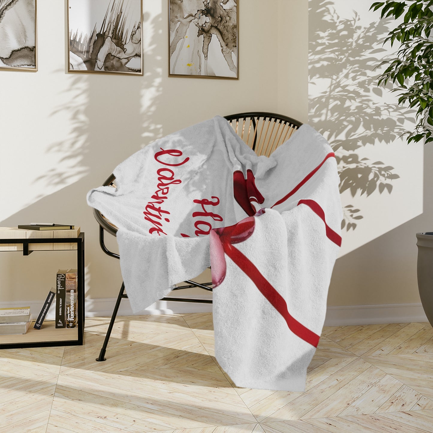 Happy Valentine's Day Trio Hearts Blanket