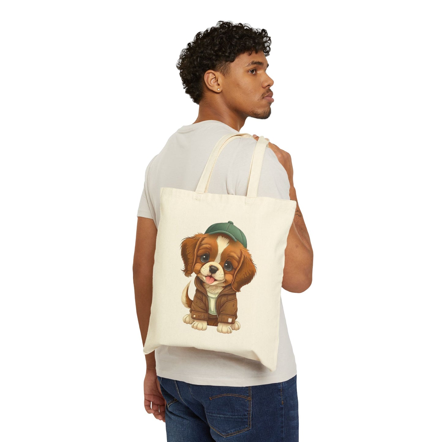 Adorable Cartoon Puppy Reusable Tote Bag