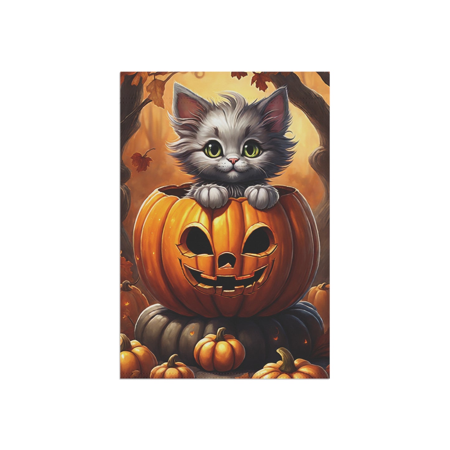 Cute Kitten Halloween Garden Flag/ House Banner