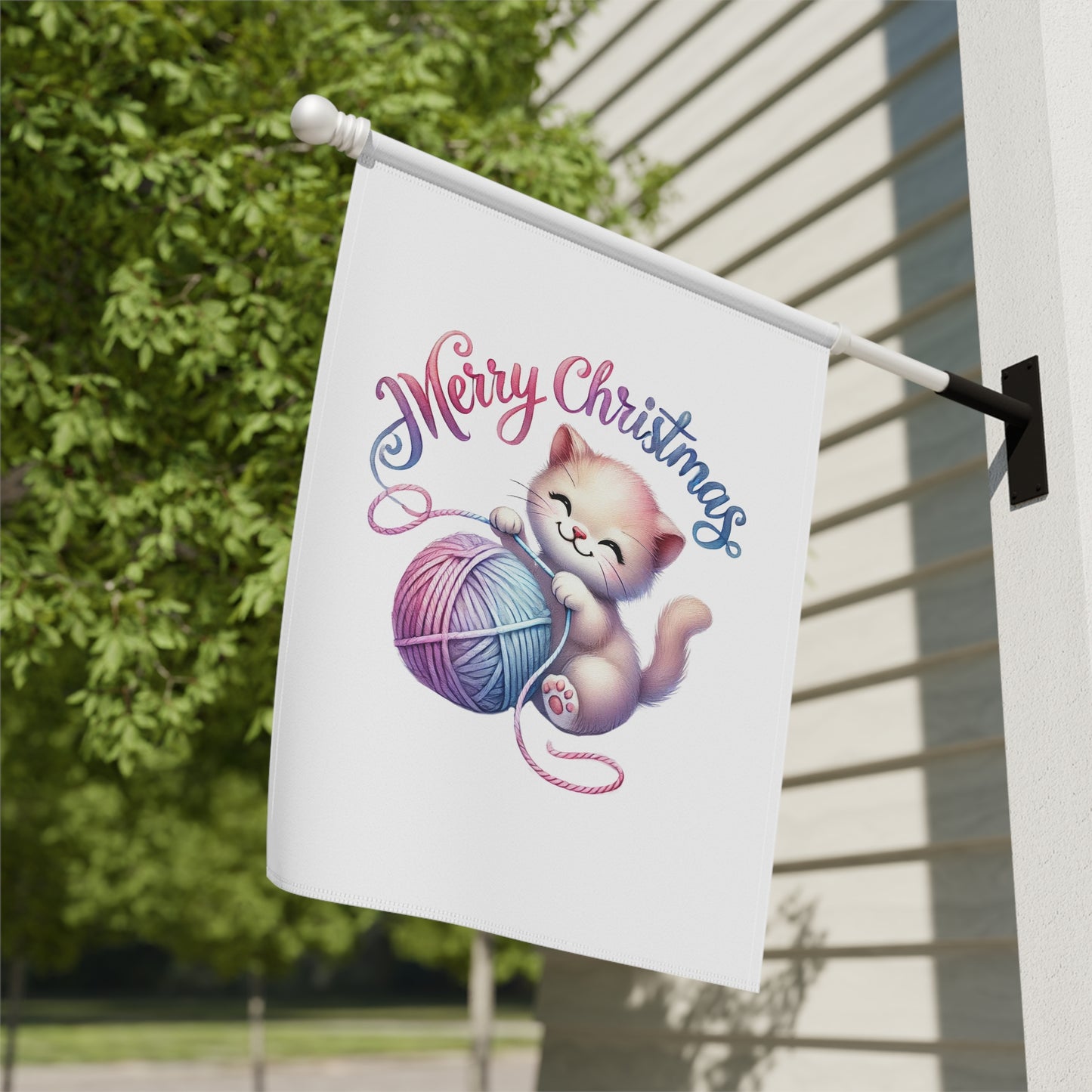 Cute Kitten Christmas Garden Flag