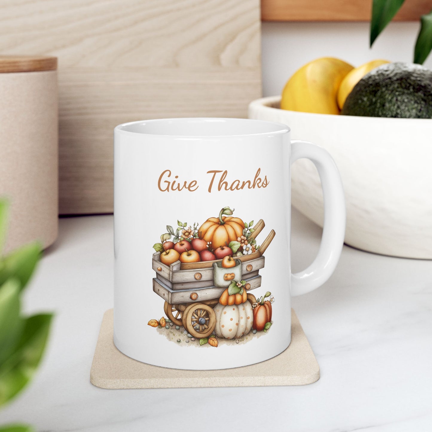 Give Thanks Ceramic Coffee Mug
