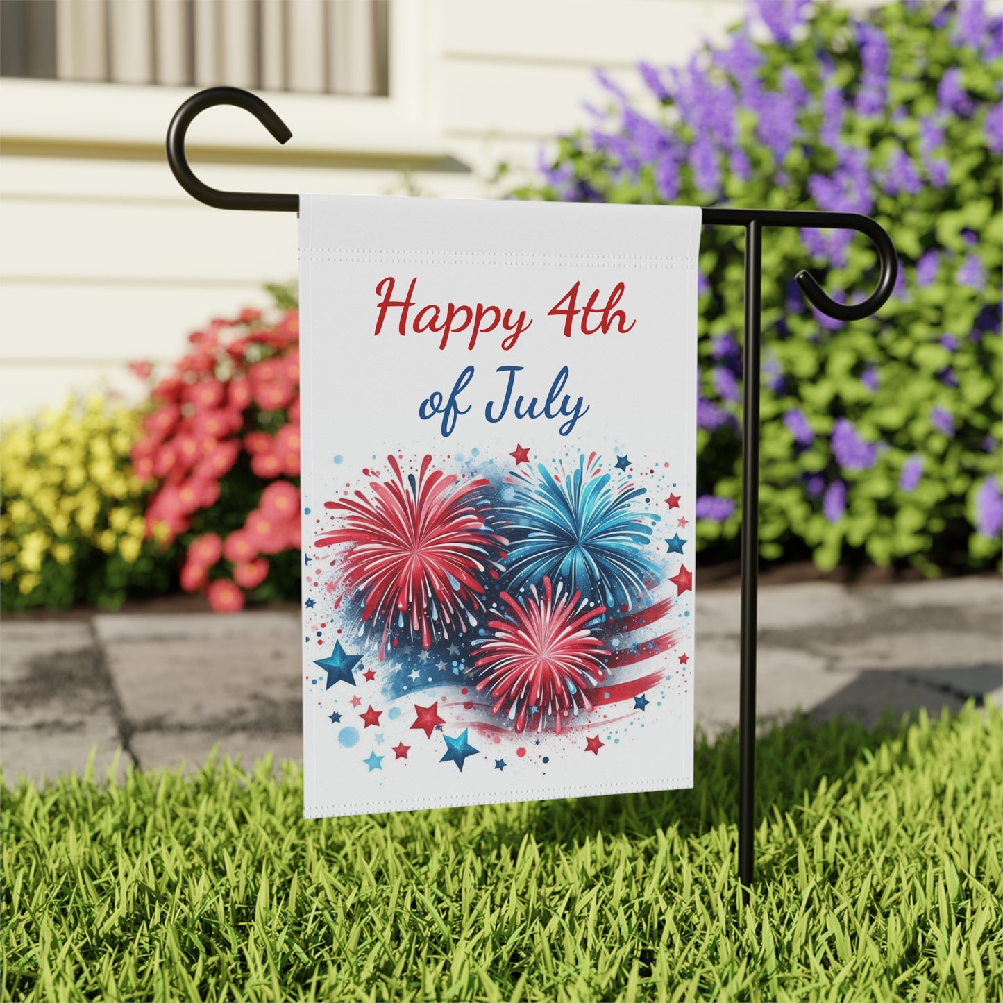 Happy 4th of July Patriotic Garden Flag