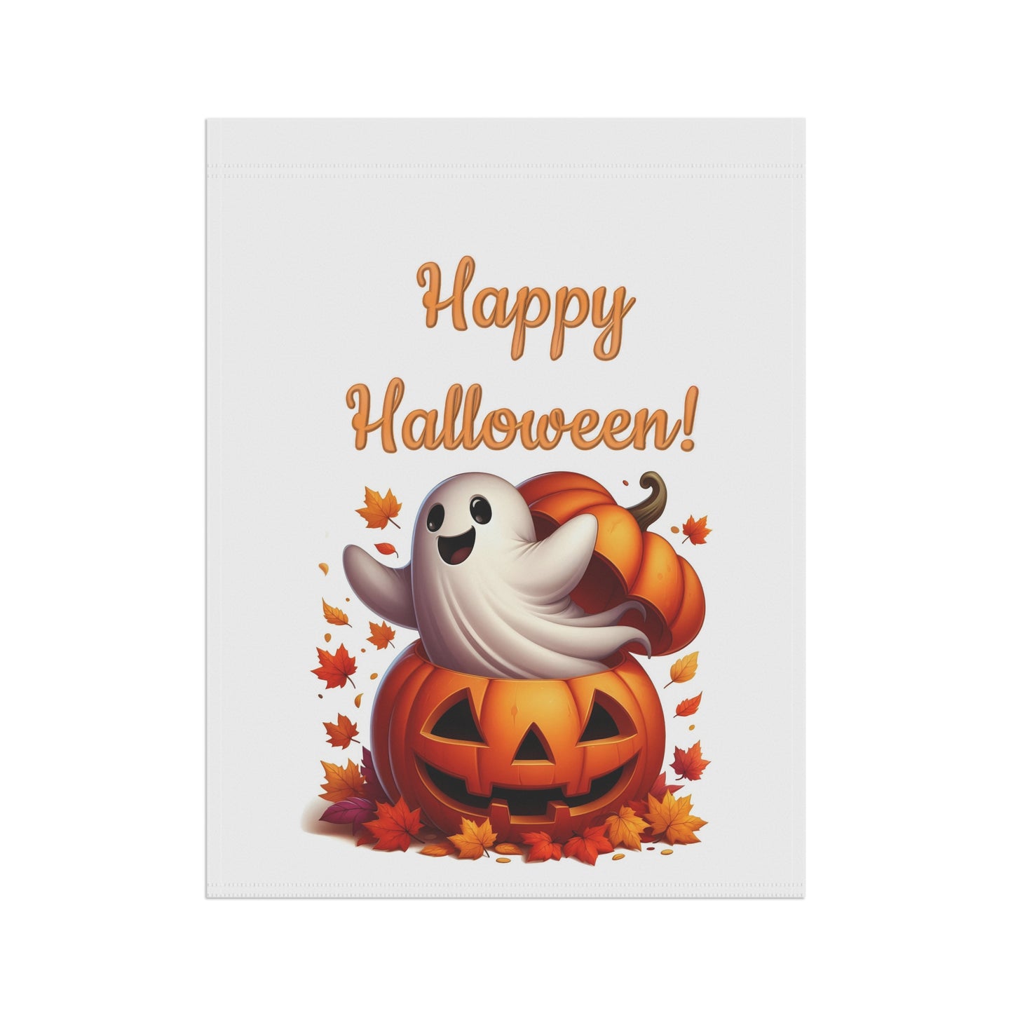 Happy Halloween! Ghost and Pumpkin Garden Flag
