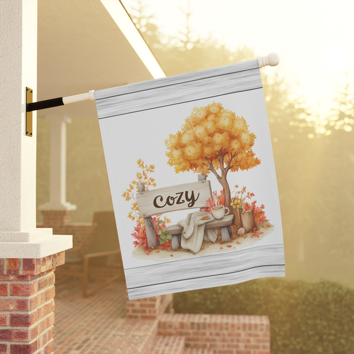 Cozy Autumn Garden Flag