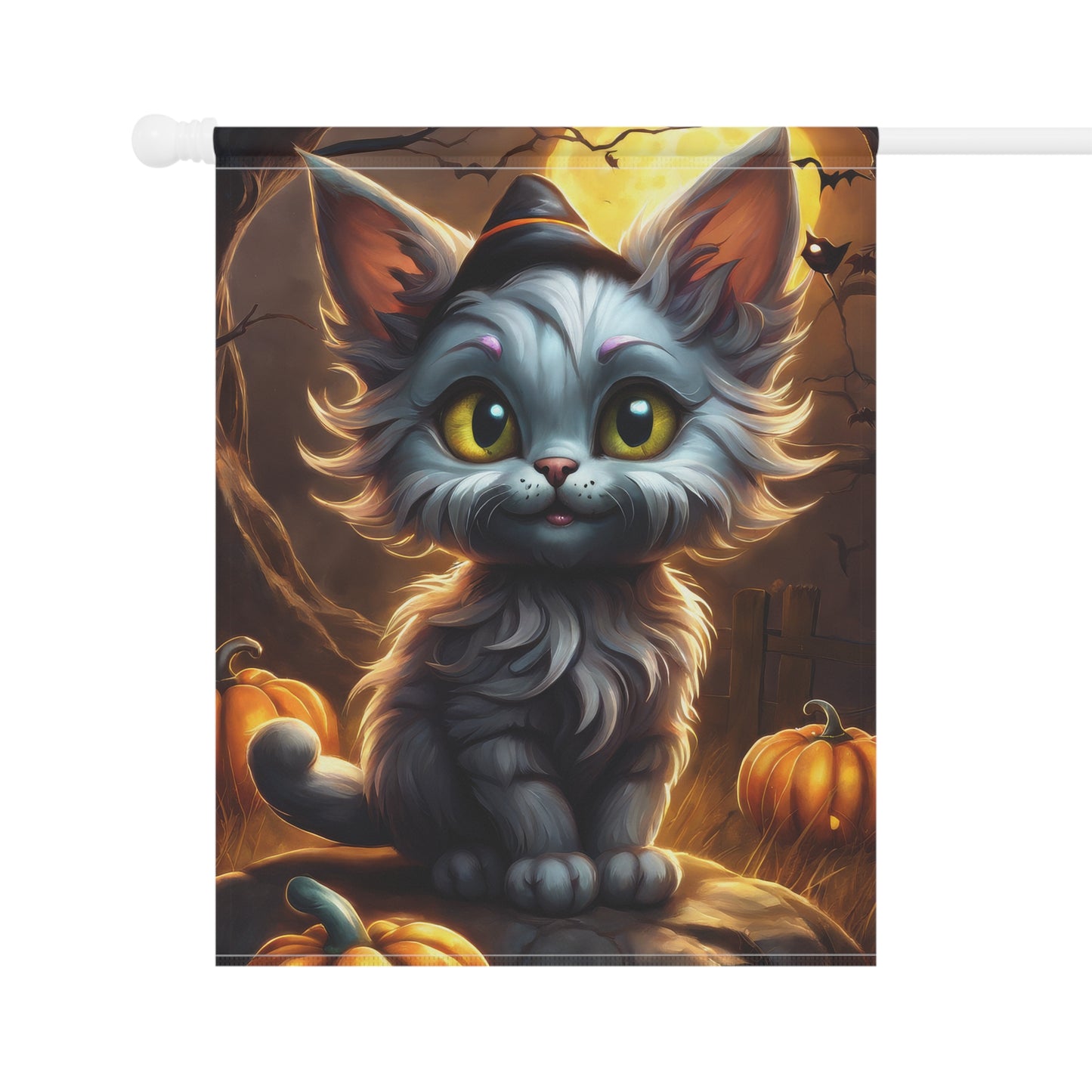 Cute Halloween Cat Garden Flag