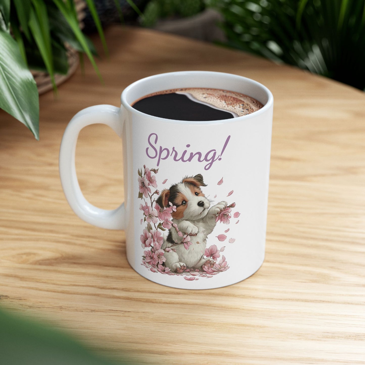 Cute Spring Puppy Coffee Mug