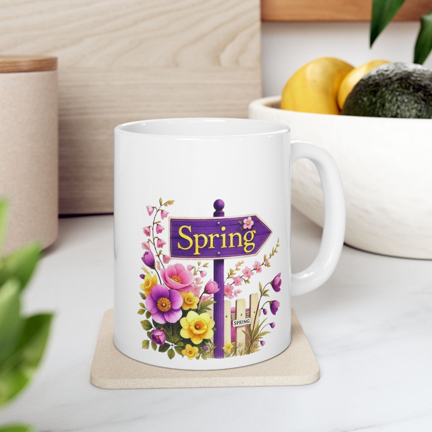 Spring Floral Ceramic Coffee Mug