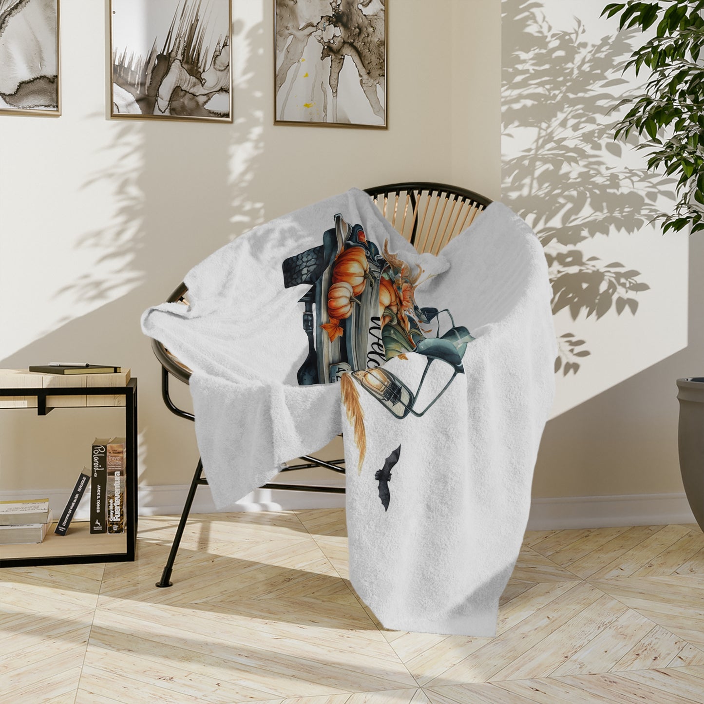 Welcome Fall VintageTruck Velveteen Blanket