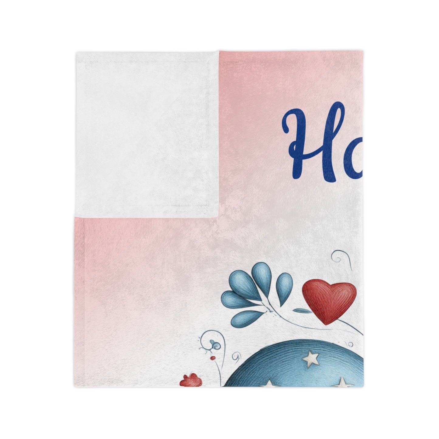 Patriotic Heart & Floral Stars Throw Blanket