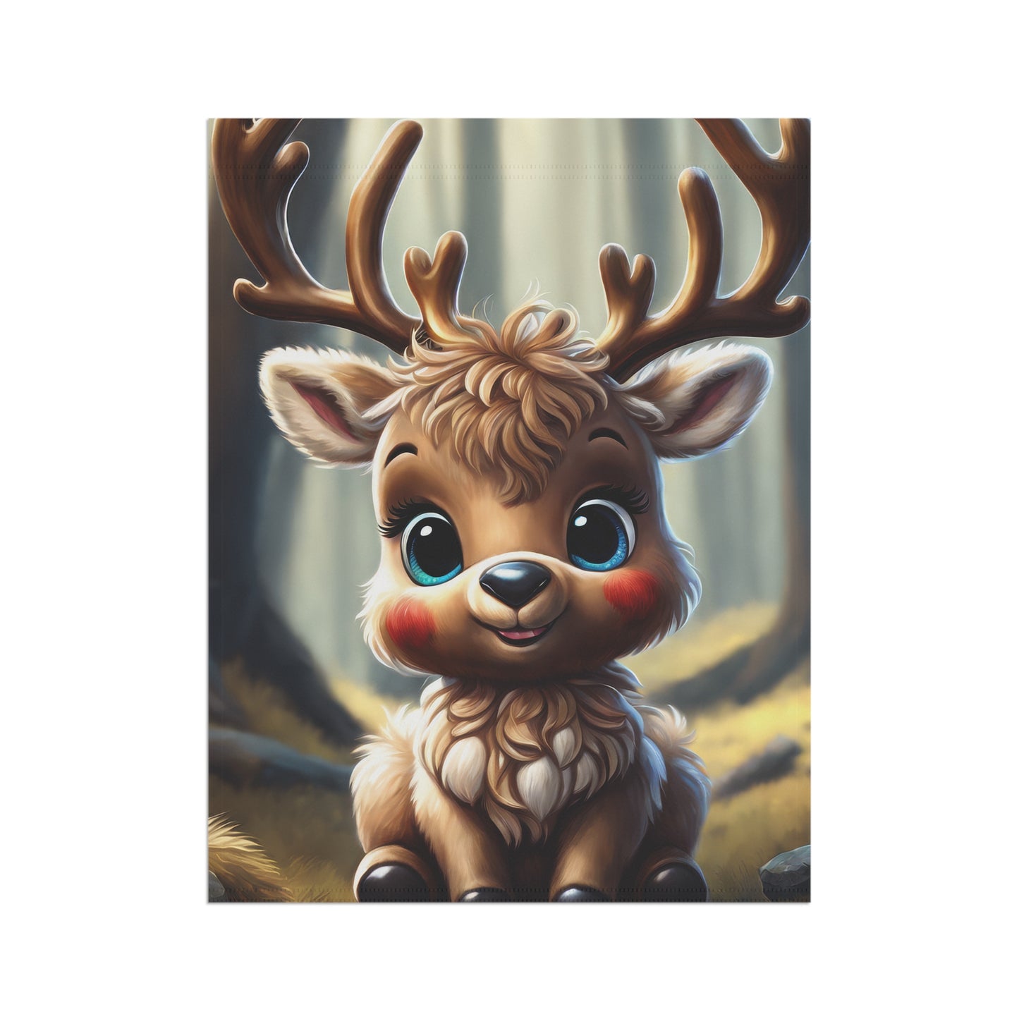 Adorable Woodland Reindeer Garden Flag