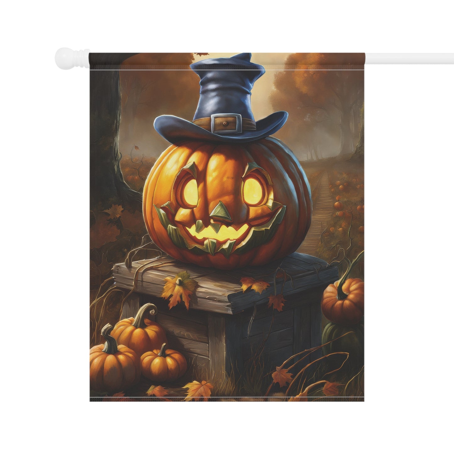 Creepy Jack-O'-Lantern Halloween Garden Flag