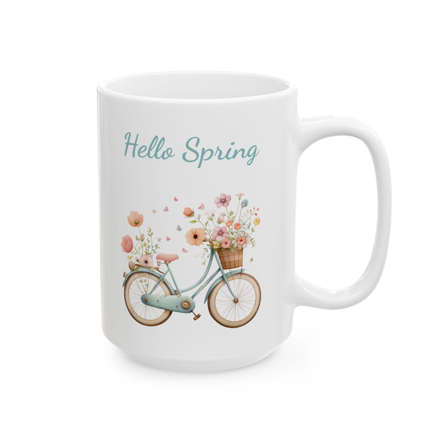 Hello Spring Vintage Bicycle Mug