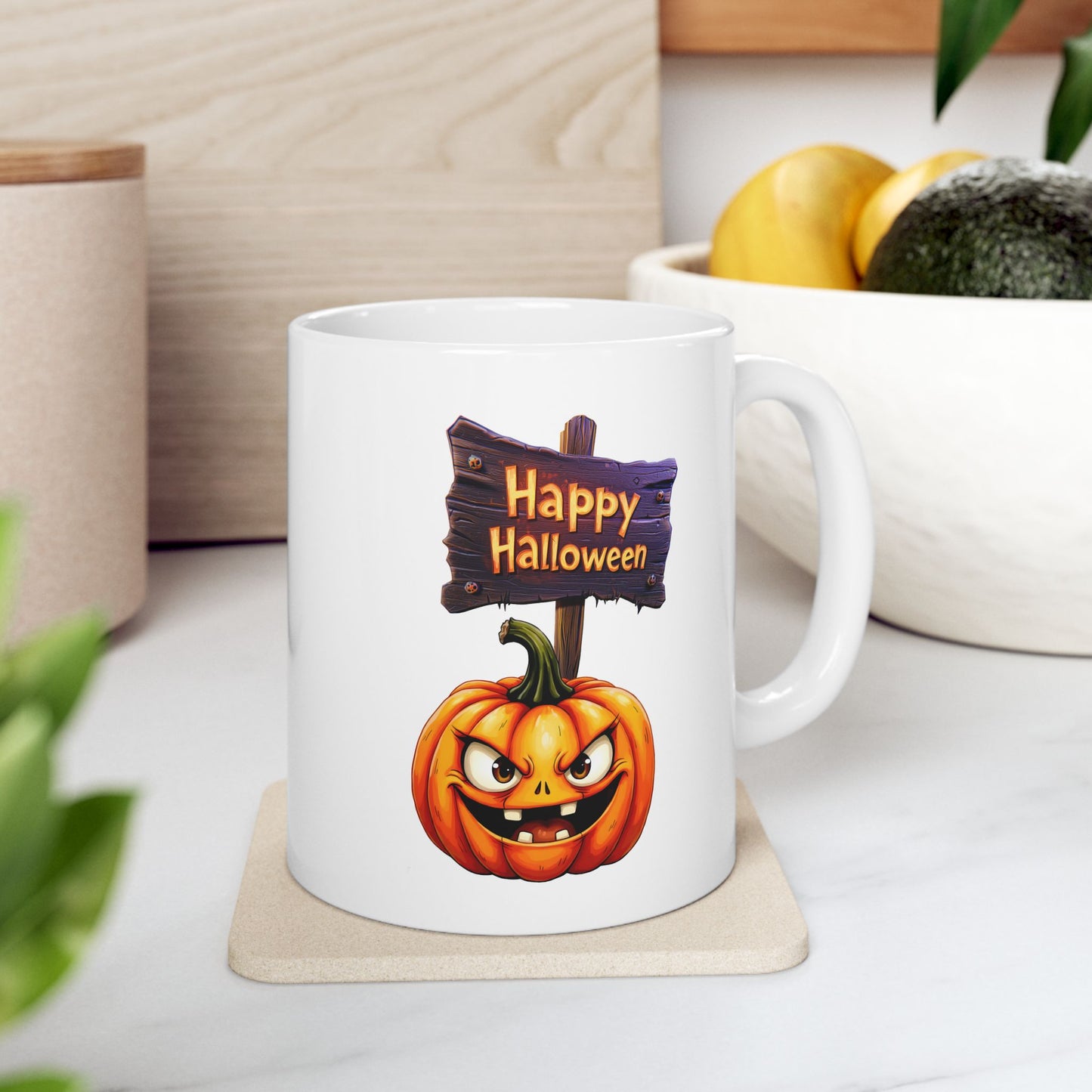 Spooky "Happy Halloween" Coffee Cup