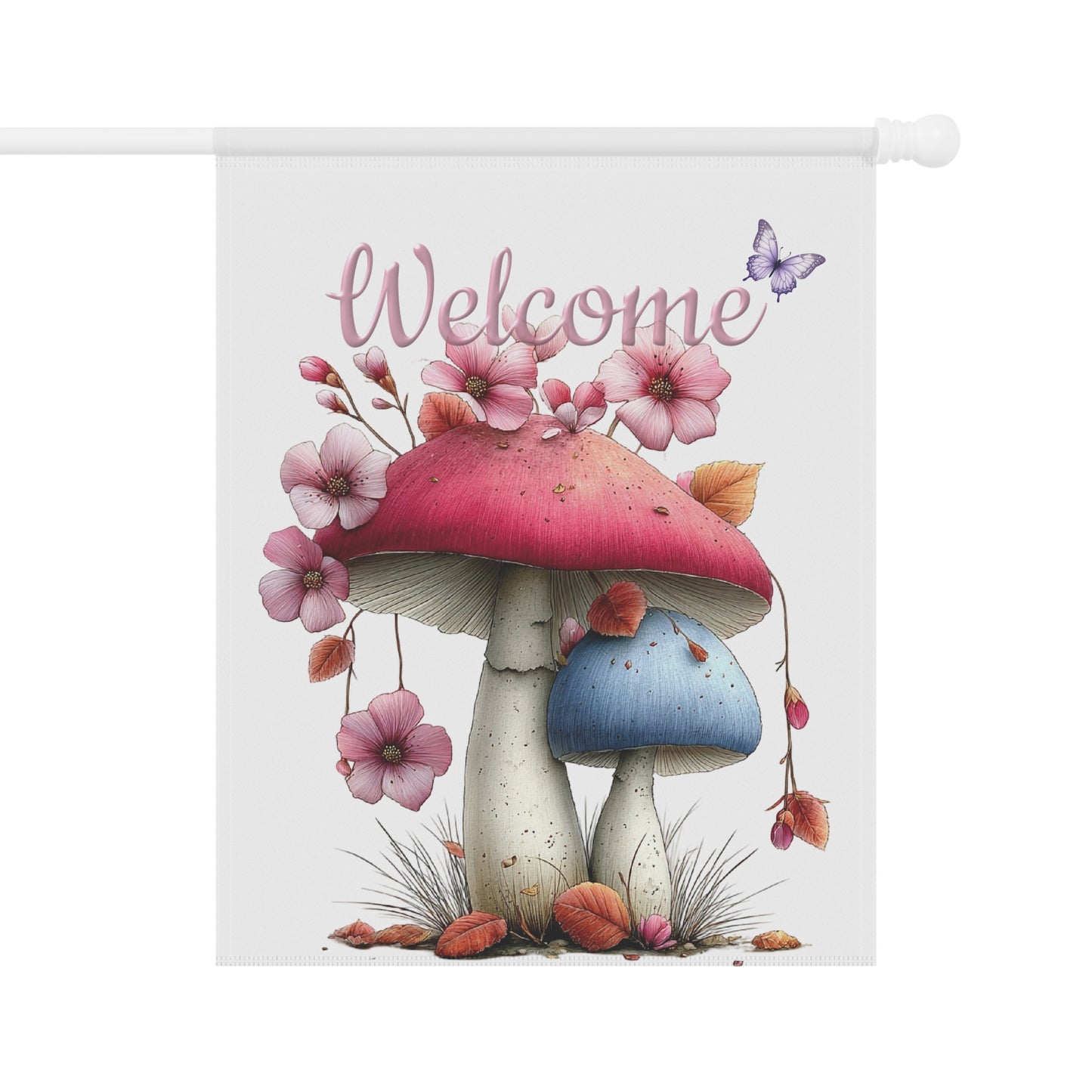 Cute Mushroom Garden Flag